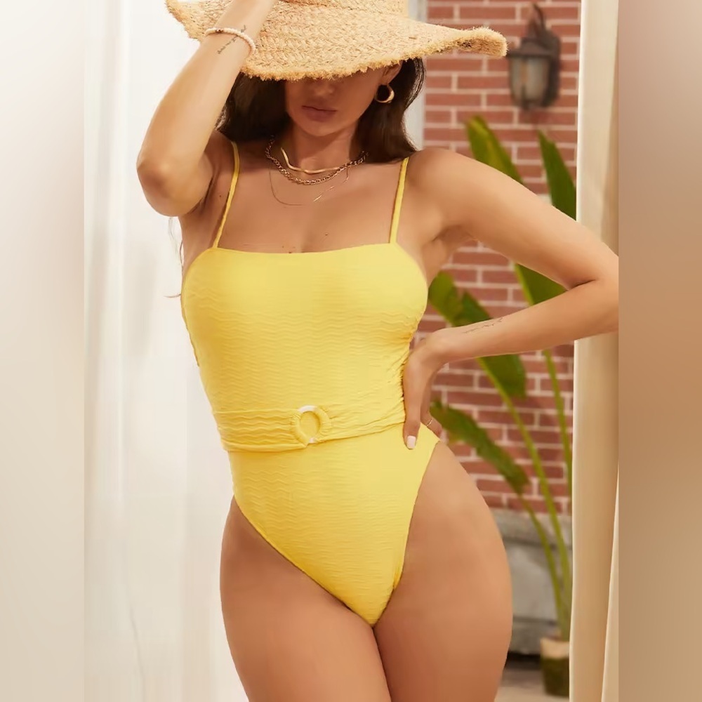 Cupshe | Arizona Road Trip Belted Ring Square Neck One Piece Swimsuit-Resort NWT